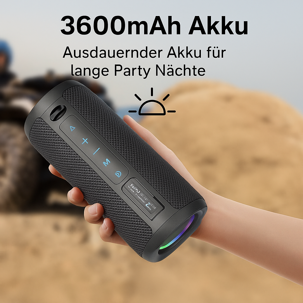 Enceinte Bluetooth 20W IPX6 Étanche RGB Bass Boost Stéréo TWS