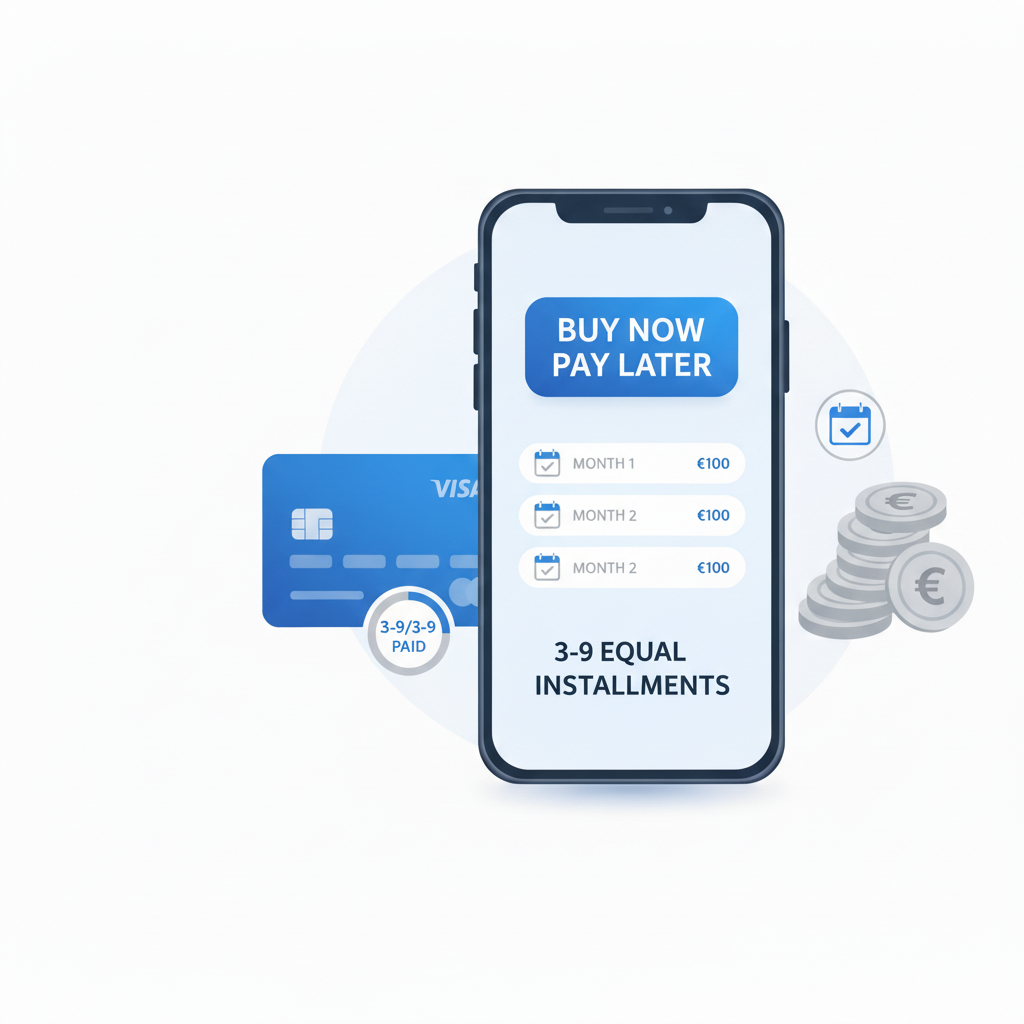 Installment payment option illustration – 60% deposit and 6 installments, no credit check