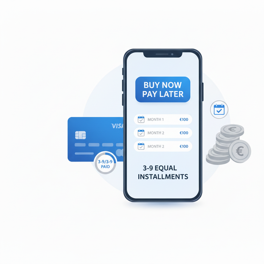 Installment payment option illustration – 60% deposit and 6 installments, no credit check