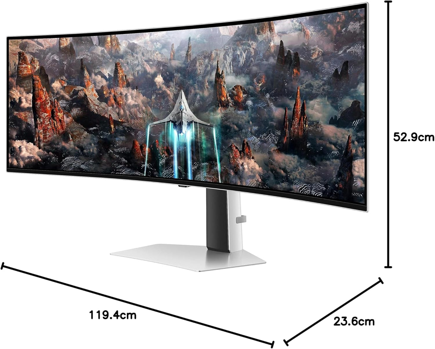 Samsung Odyssey OLED (G93SD) 49" 1440p HDR 240 Hz Monitor Curvo Ultrawide para Jogos