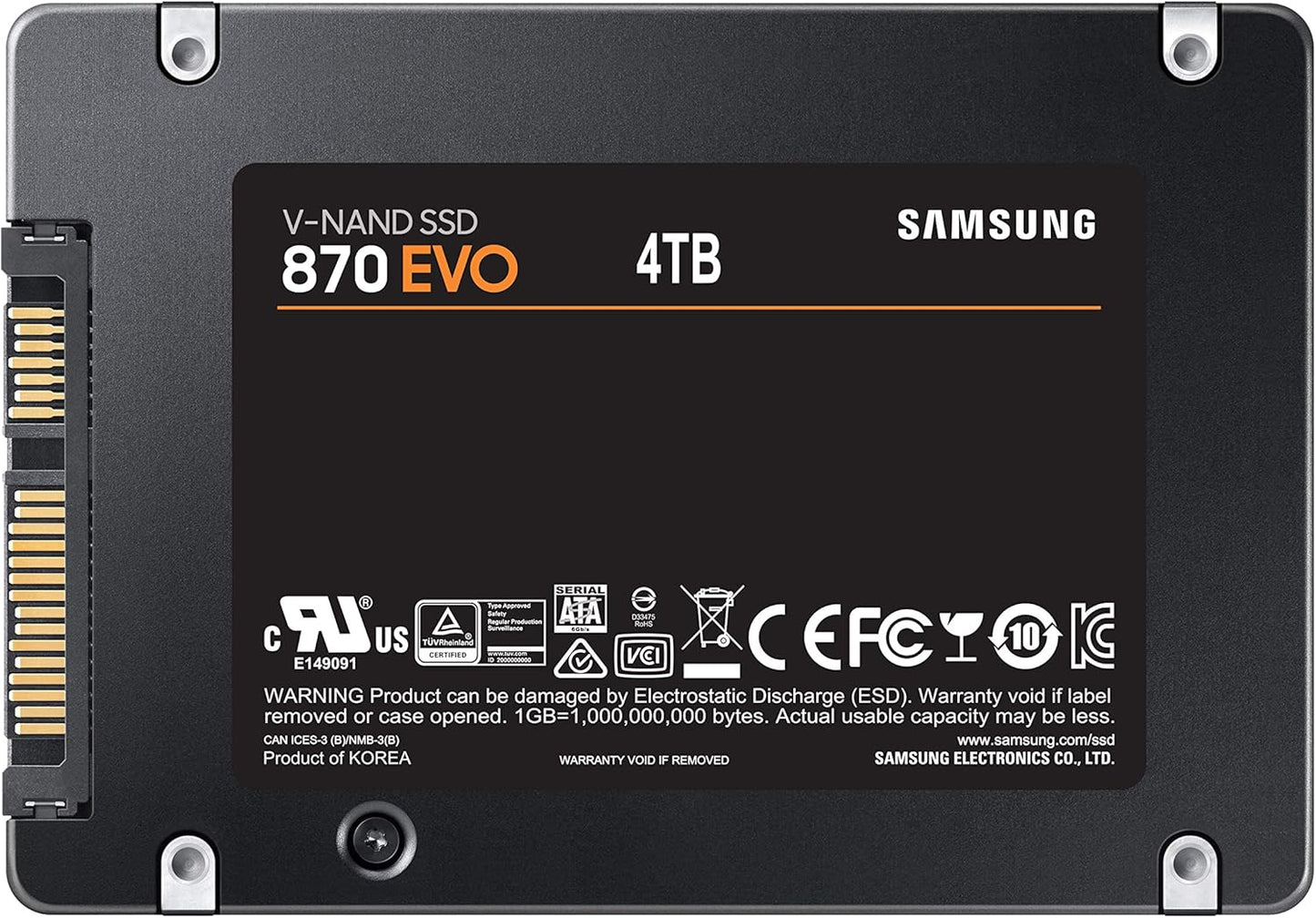 Samsung 870 EVO SATA III 2.5" SSD داخلي - 4TB