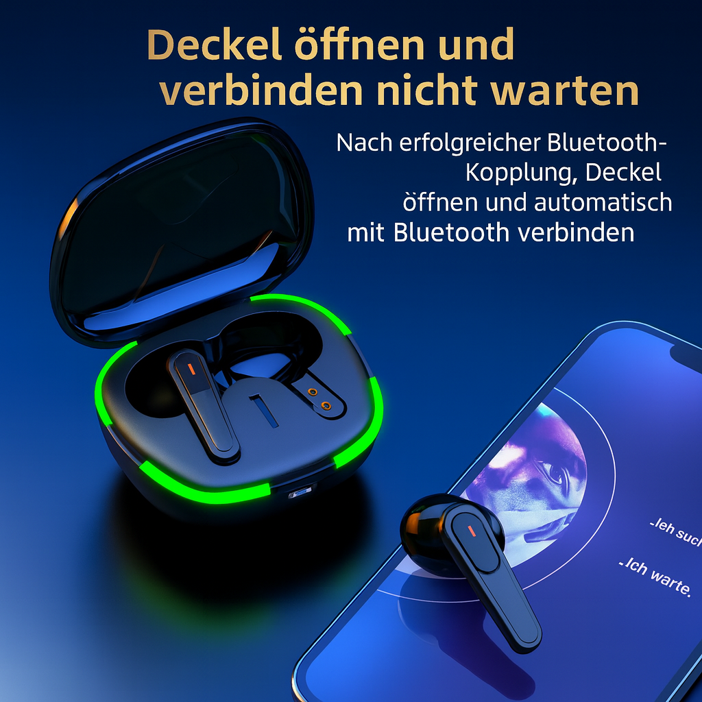 TWS Bluetooth 5.0 In-Ear Headphone Wireless Touch IPX4 LED Ladecase
