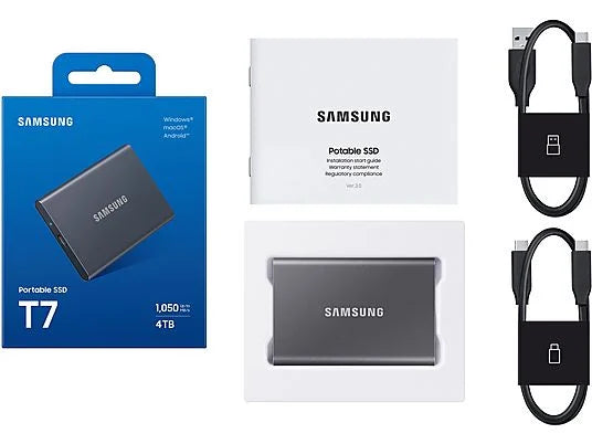 SAMSUNG SSD portátil T7 PC/Mac disco rígido, 1-4 TB SSD, externo