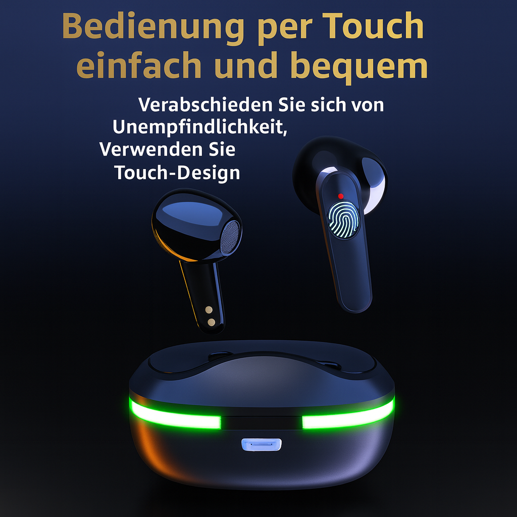 TWS Bluetooth 5.0 In-Ear Headphone Wireless Touch IPX4 LED Ladecase