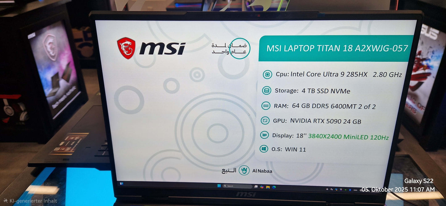 MSI Laptop Titan 18 HX Ai (A2XWJG-057)