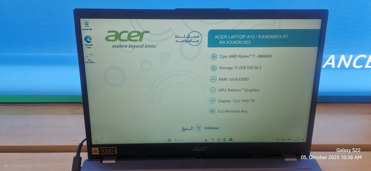 ACER Laptop A15 / KXSEM003-R7